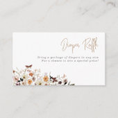 Herfst Waterverf Wild Flowers Diaper Raffle Informatiekaartje (Voorkant)