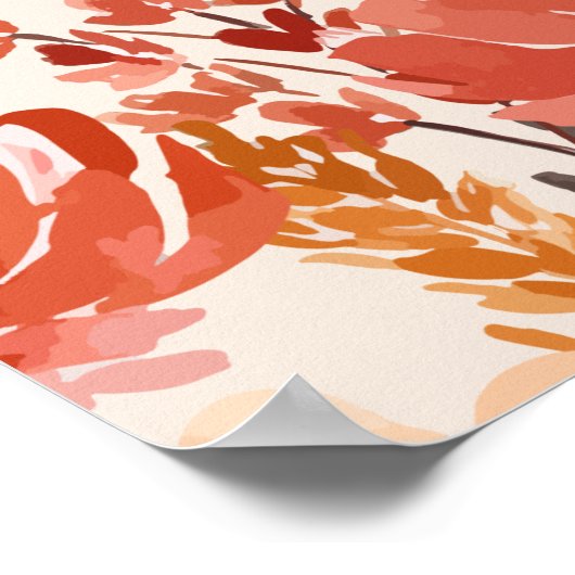 Herfst Waterverf Wildbloem Baby shower Welkom Poster (Hoek)