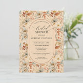 Herfst waterverf wilde bloemen boho arch kaart (Staand voorkant)