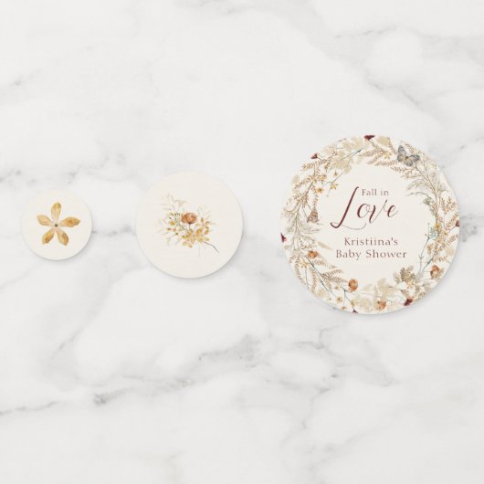 Herfst Waterverf Wildflower Baby shower Confetti (Achterkanten)