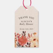 Herfst Waterverf Wildflower Shower Birthday Favor Cadeaulabel (Voorkant)