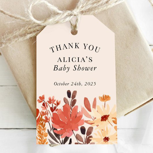 Herfst Waterverf Wildflower Shower Birthday Favor Cadeaulabel