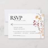 Herfst Waterverf Wildflowers Wedding RSVP Kaartje (Achterkant)