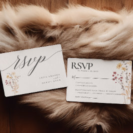Herfst Waterverf Wildflowers Wedding RSVP Kaartje