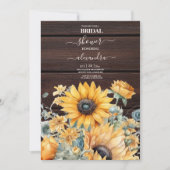 Herfst Waterverf Zonnebloem Bridal Kaart (Voorkant)