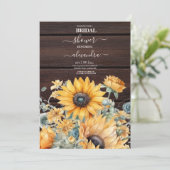Herfst Waterverf Zonnebloem Bridal Kaart (Staand voorkant)