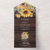 Herfst Waterverf Zonnebloem Bruiloft All In One Uitnodiging (Binnen)
