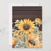 Herfst Waterverf Zonnebloem Bruiloft Kaart (Achterkant)