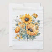 Herfst Waterverf Zonnebloem Bruiloft Save The Date (Achterkant)