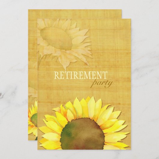 Herfst Waterverf Zonnebloem Retirement Party Kaart (Voorkant / Achterkant)