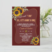 Herfst Waterverf Zonnebloemen Bourgogne I DO BBQ Kaart (Staand voorkant)