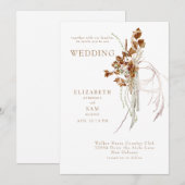 Herfst Wazige Boho Witte Samen Met Trouwen Kaart (Voorkant / Achterkant)