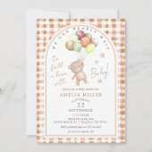Herfst We Can Bearly Wait Gingham Baby Shower Kaart (Voorkant)