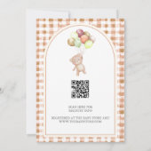 Herfst We Can Bearly Wait Gingham Baby Shower Kaart (Achterkant)