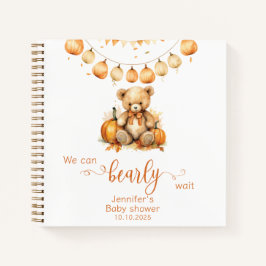 Herfst We kunnen bearly wachten baby shower Gasten Notitieboek