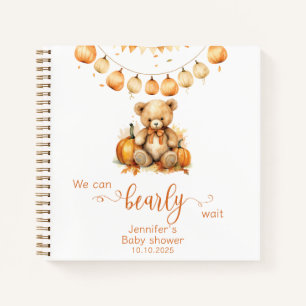 Herfst We kunnen bearly wachten baby shower Gasten Notitieboek