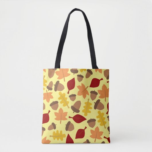 Herfst Weather Leaves en Acorns Canvas tas (Voorkant)