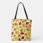 Herfst Weather Leaves en Acorns Canvas tas (Achterkant)