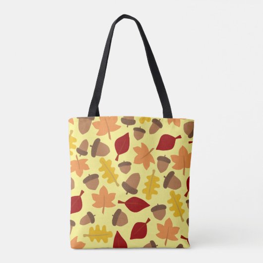 Herfst Weather Leaves en Acorns Canvas tas (Achterkant)