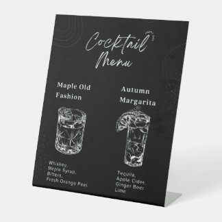 Herfst Wedding Bar Menu Reclamebord Met Voetstuk