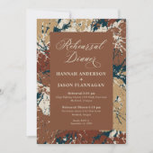 herfst Wedding Rehearsal Dinner Caramel Russet Inv Kaart (Voorkant)