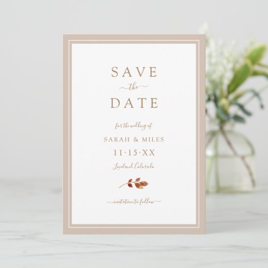 herfst Wedding Save The Date (Staand voorkant)