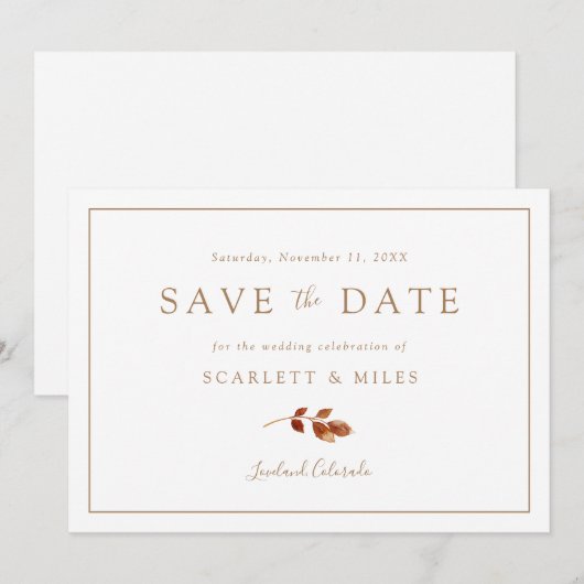 herfst Wedding Save The Date (Voorkant / Achterkant)