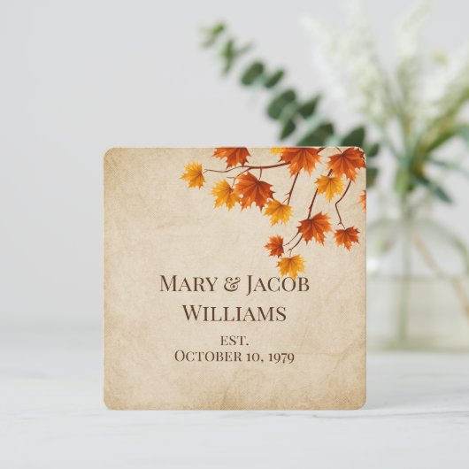 Herfst Wedding Vow Renewal Kaart (Staand voorkant)