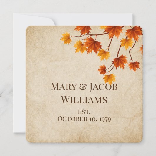 Herfst Wedding Vow Renewal Kaart (Voorkant)