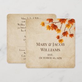 Herfst Wedding Vow Renewal Kaart