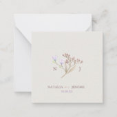 Herfst Wedding wildflower monogram verandering van Notitiekaartje (Voorkant)