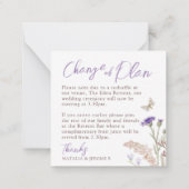 Herfst Wedding wildflower monogram verandering van Notitiekaartje (Achterkant)