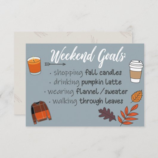 "Herfst Weekend Goals": "Fun-Do Fun" (Voorkant / Achterkant)