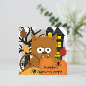 Herfst Weerwolf Halloween Party Uitnodiging (Staand voorkant)