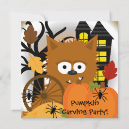 Herfst Weerwolf Halloween Party Uitnodiging
