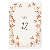Herfst Weide Bruiloft Tafel Nummerkaart Kaart (Achterkant)