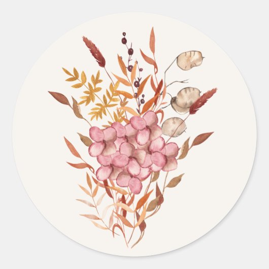 Herfst Weide Trouwboeket Sticker (Voorkant)