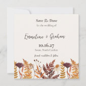Herfst Weide Waterverf Wilde Bloemen Save The Date (Voorkant)