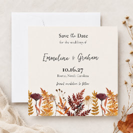 Herfst Weide Waterverf Wilde Bloemen Save The Date