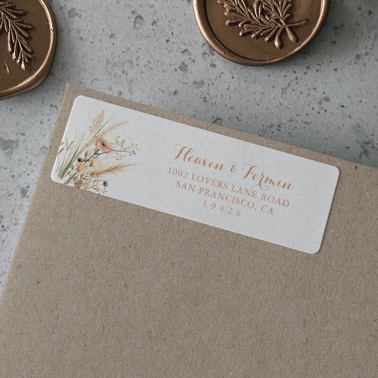 Herfst Weide Wilde Bloem Retouradres Label