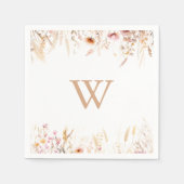 Herfst Weide Wilde Bloemen Monogram Bruiloft Servet (Voorkant)