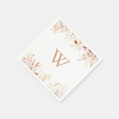 Herfst Weide Wilde Bloemen Monogram Bruiloft Servet (Hoek)