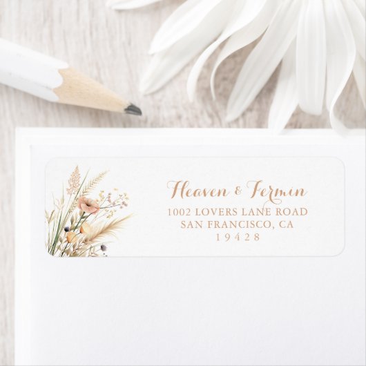 Herfst Weide Wilde Bloemen Retouradres Label (Insitu)