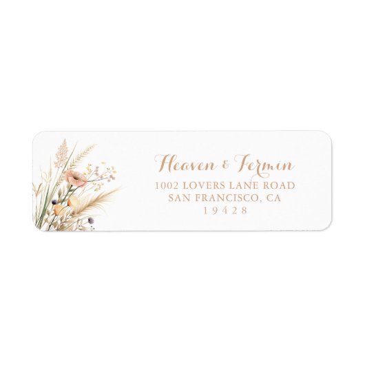 Herfst Weide Wilde Bloemen Retouradres Label (Voorkant)