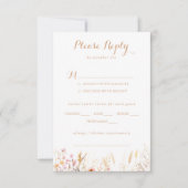 Herfst Weide Wilde Bloemen Trouwmenu Keuze RSVP (Voorkant)