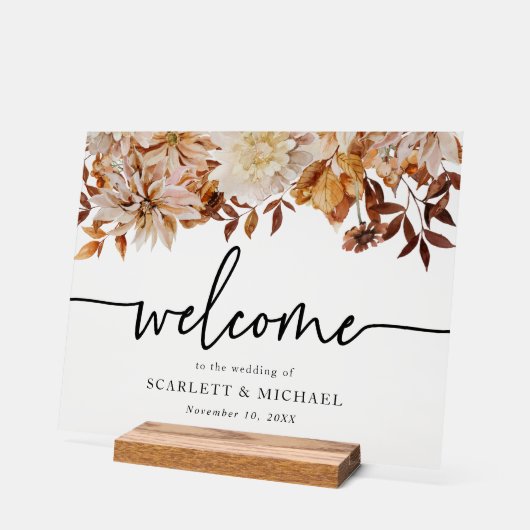 Herfst welkom acryl teken acryl bord (Hoek)