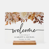 Herfst welkom acryl teken bord (Voorkant)