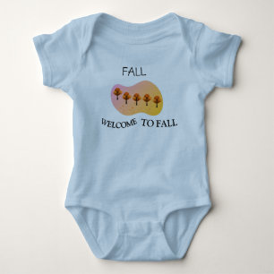 Herfst Welkom bij de herfst baby lichtblauw Romper