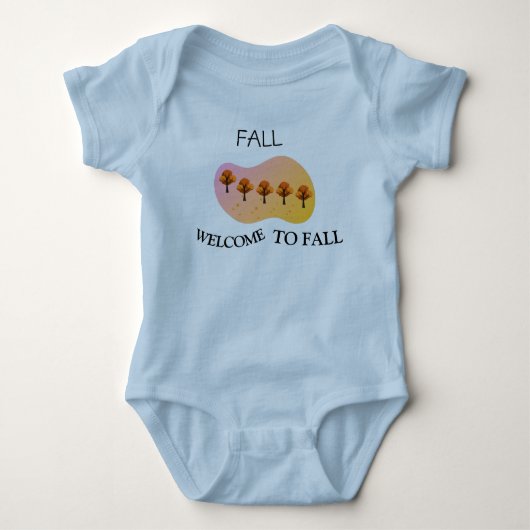 Herfst Welkom bij de herfst baby lichtblauw Romper (Voorkant)