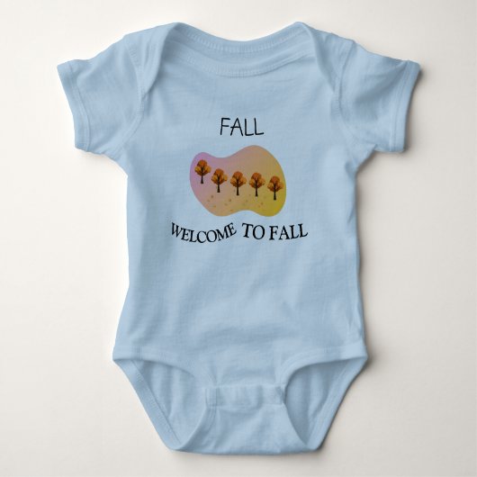 Herfst Welkom bij Herfst Baby Lichtblauw Romper (Voorkant)
